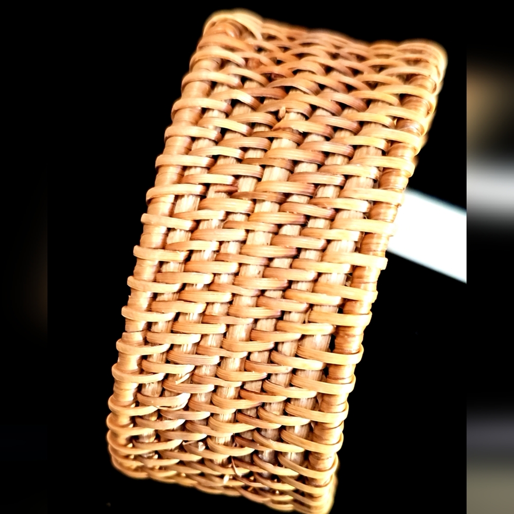 ***** SOLD****"Spartina" Woven Rattan Cuff Bracelet